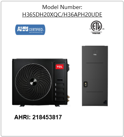 TCL Apex XS Series Unitary Heat Pump System 3 Ton (36.000 BTU)