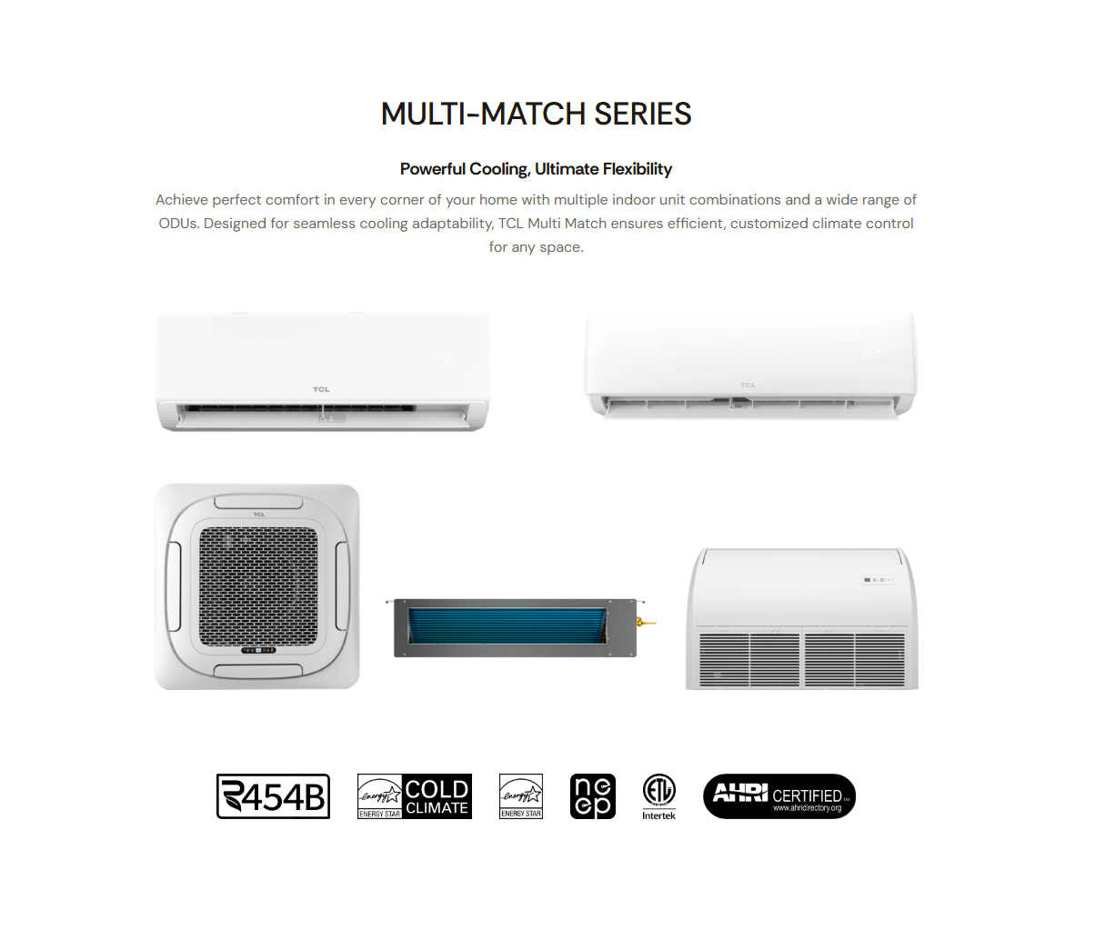 TCL Multi Match Series 18000 BTU Dual-Zone